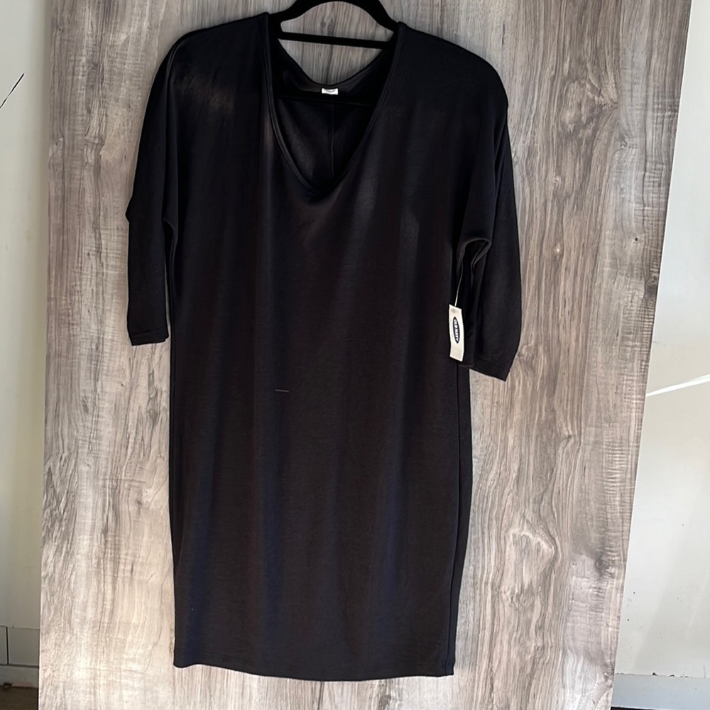Old Navy 3/4 sleeve black stretch knit dress size  x small NWT